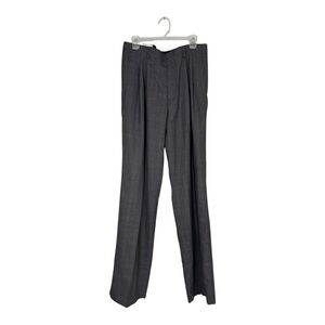 Doc & Amelia Men’s Pants Classic Fit Comfort Style Pleated Gray 34 Raw Hem